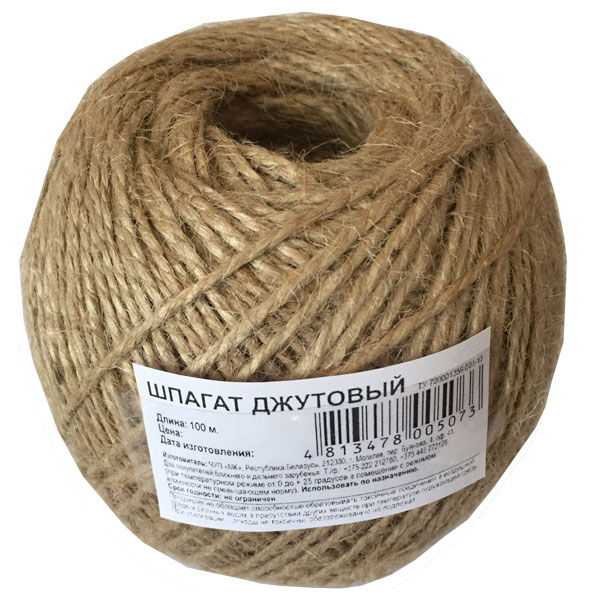 картинка Шпагат джутовый 100м, 2-х ниточный, 1200текс,  Россия