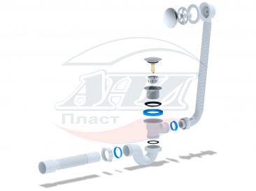 картинка Обвязка на ванну 1 1/2" 40х50 с вып.Click-Clack ЕС155GS