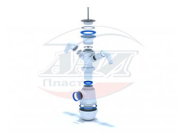 картинка Сифон АНИ Грот 1 1/2"*40 с 2 носиками А1100