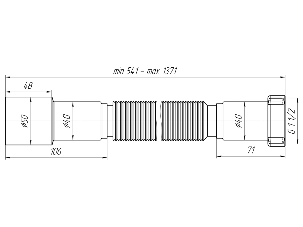 картинка Гофра 1 1/2"х40/50 удлинённая К116 АНИ Пласт