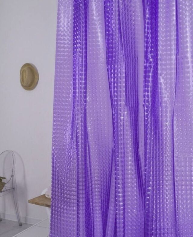 картинка Штора д/ванн 3D голография Фиолетовая 180х180см Китай