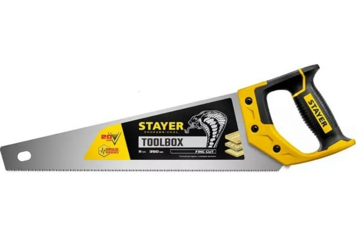 картинка Ножовка по дереву, 350мм, 11TPI, "Cobra Toolbox" 2-15091-45