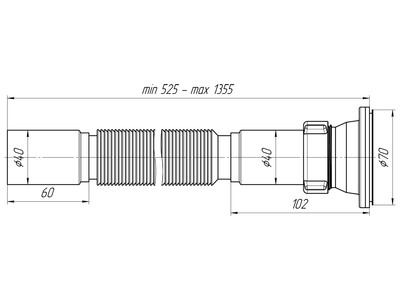 картинка Гофросифон  1 1/2"х40 удлиненный G114 Ани Пласт