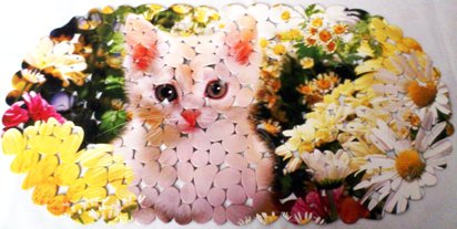картинка СПА-коврик д/ванны 69х39/70х36см КОТИК