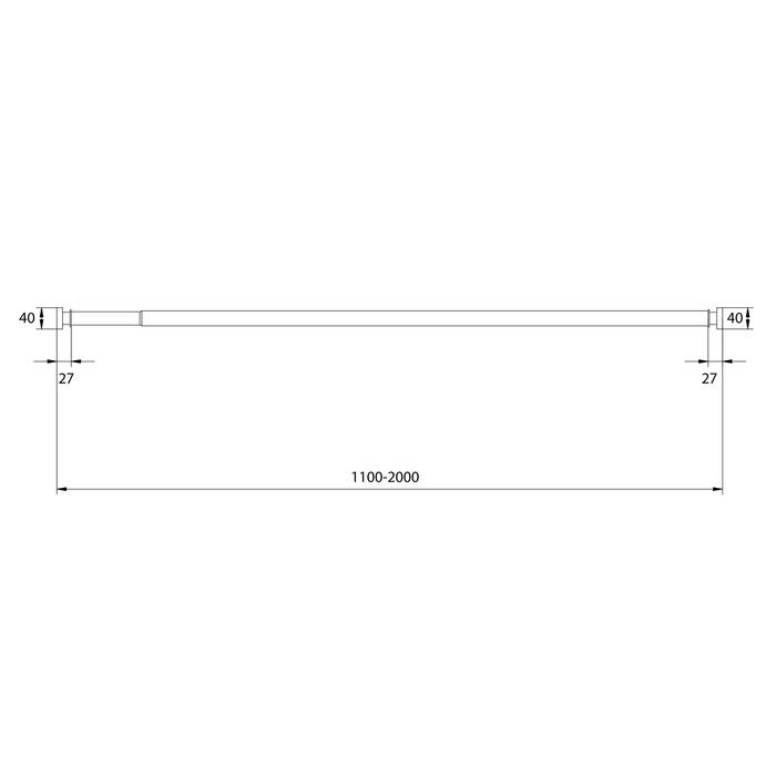 картинка Карниз д/ванной 1,10-2,00м Elegante мат.хром 020А200i14 5469