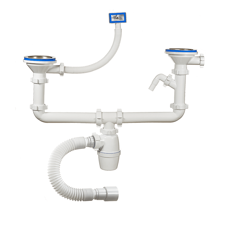 картинка Сифон 3 1/2"х40 двойной 2уровн. с отв и гибк.перел. А-40092
