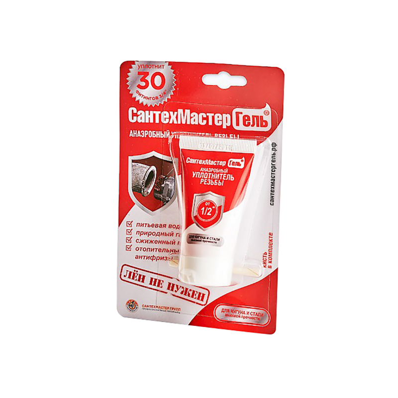 картинка Гель-герметик красный 15г (1/2"-3") СантехмастерГель