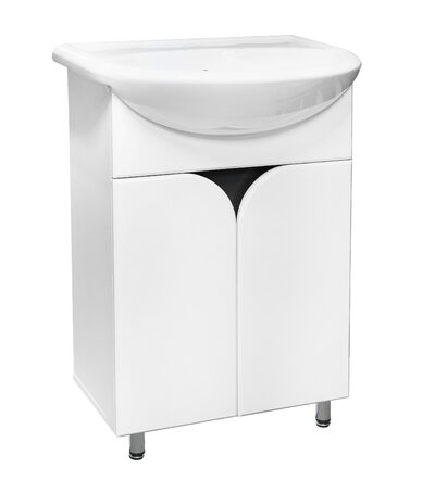 картинка СУРА-55 тумба белая 2дв. с умыв.Уют-55 303145/11592