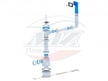 картинка Сифон АНИ Грот 1 1/2"*40 с переливом мойки А0140 / А0140S