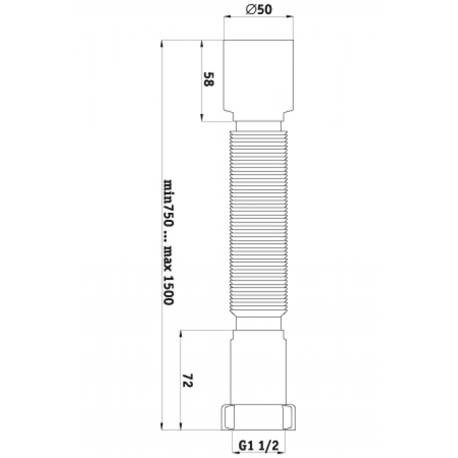 картинка Гофра 1 1/2"х50 удлинённый К115 АНИ Пласт