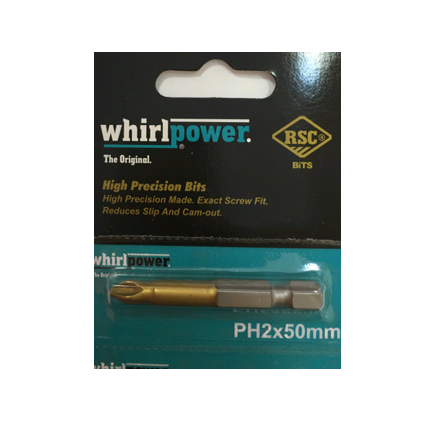 картинка Бита "Whirl power" РН2, 50мм, TIN half 272010500202