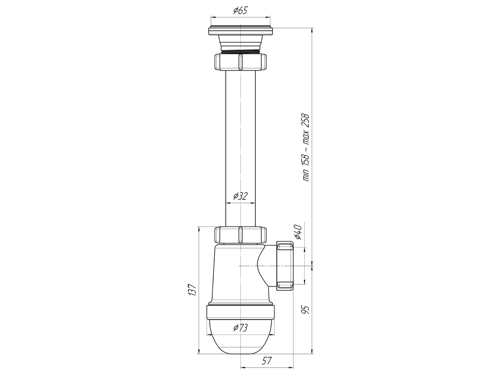 картинка Сифон АНИ 1 1/4"*40 С1000/С2000