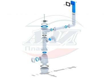 картинка Сифон АНИ Грот 1 1/2"*40 с гибким переливом . А 10 40S