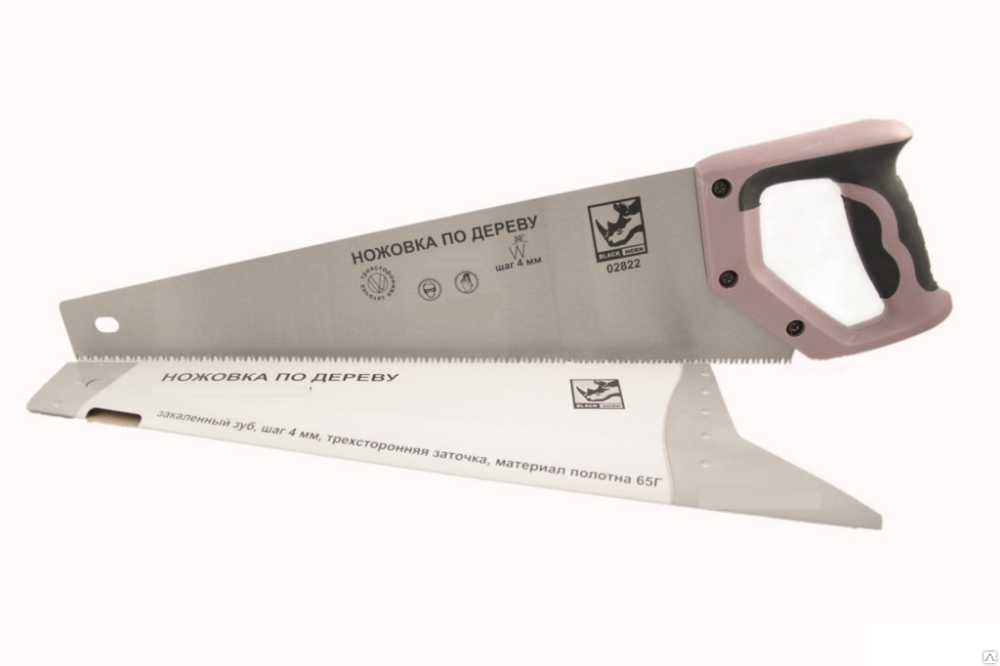 картинка Ножовка по дер. Black Horn 400мм  3 pg\ 7 зуб.  (4 mm) 02815