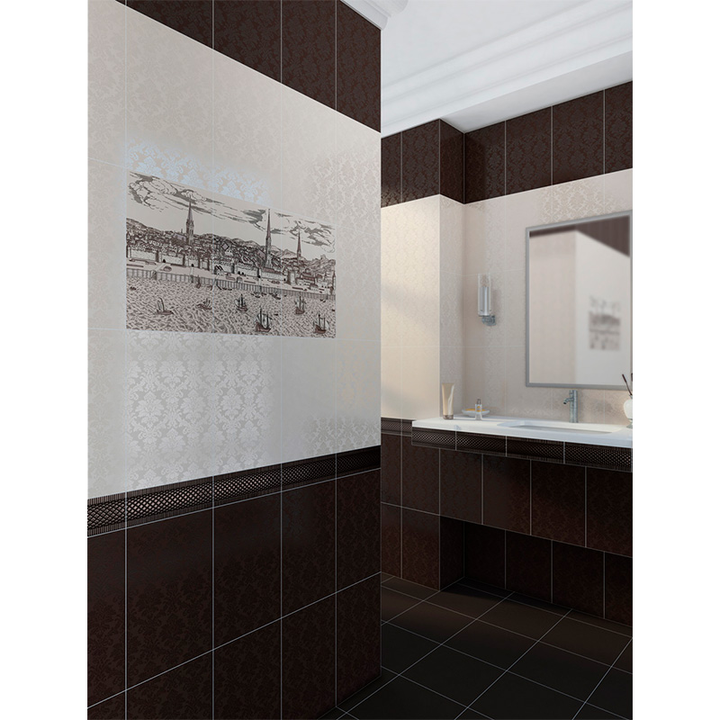 картинка Бордюр керамич. Дамаско беж 25*9