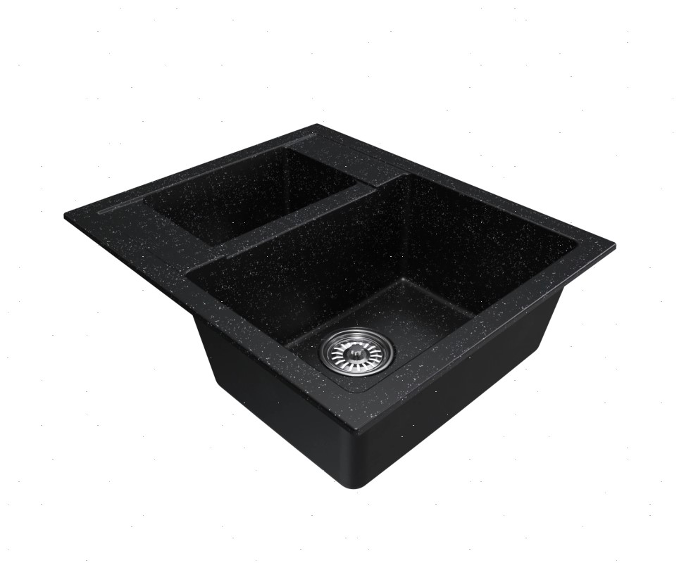 картинка Мойка двухчашевая Чёрная (308) ML-GM21 485х600х190мм Микслай