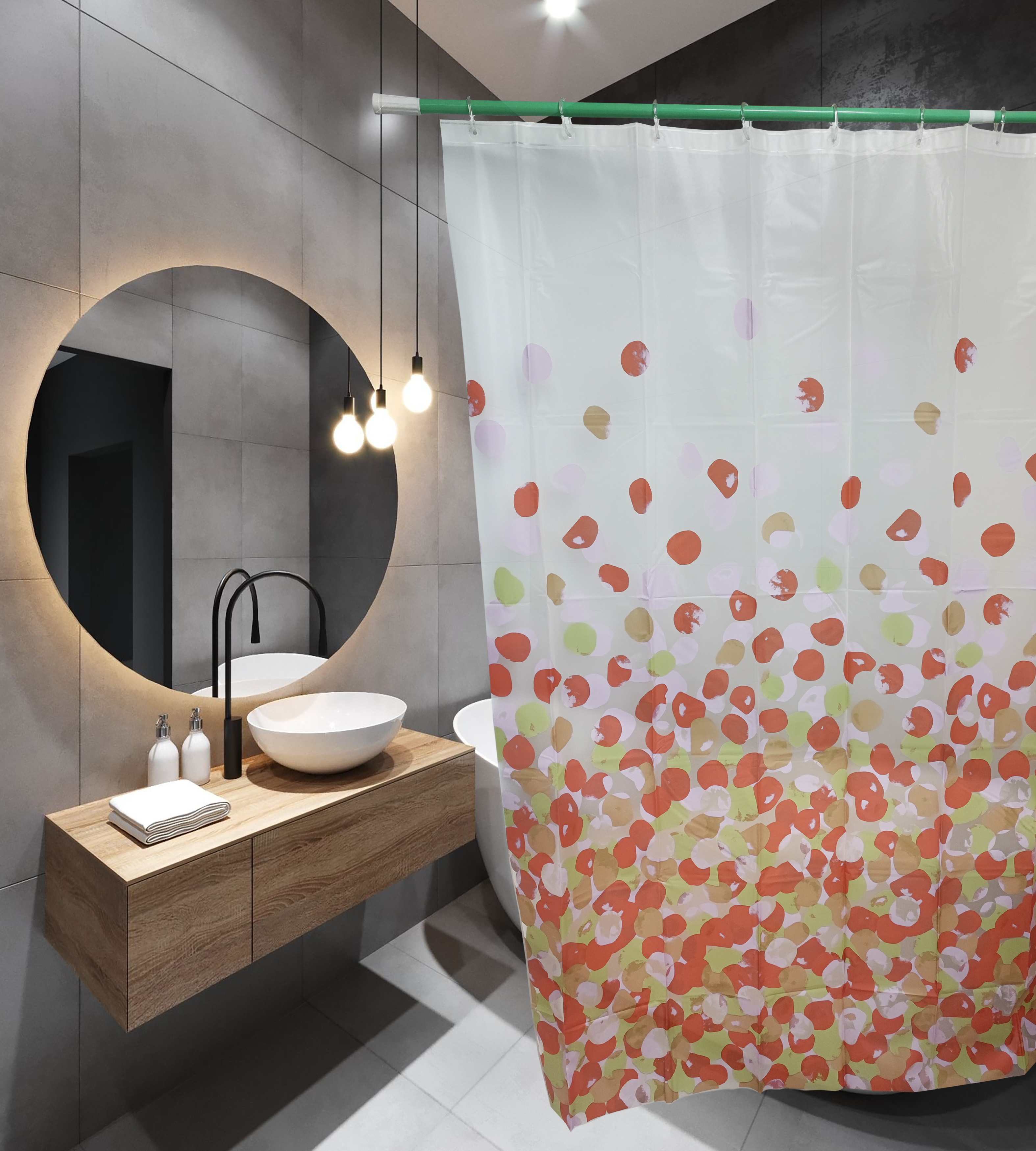 картинка Штора д/ванной с кольцами 180х180см 60617 282934