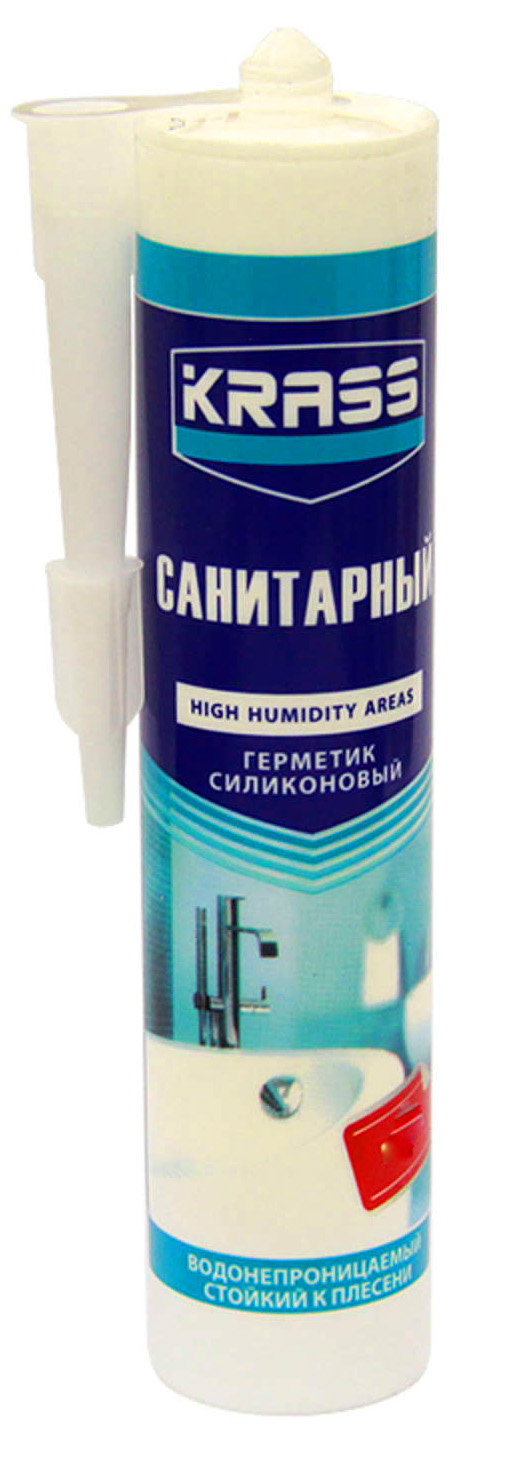 картинка Силикон. герметик KRASS санитарный белый 260мл