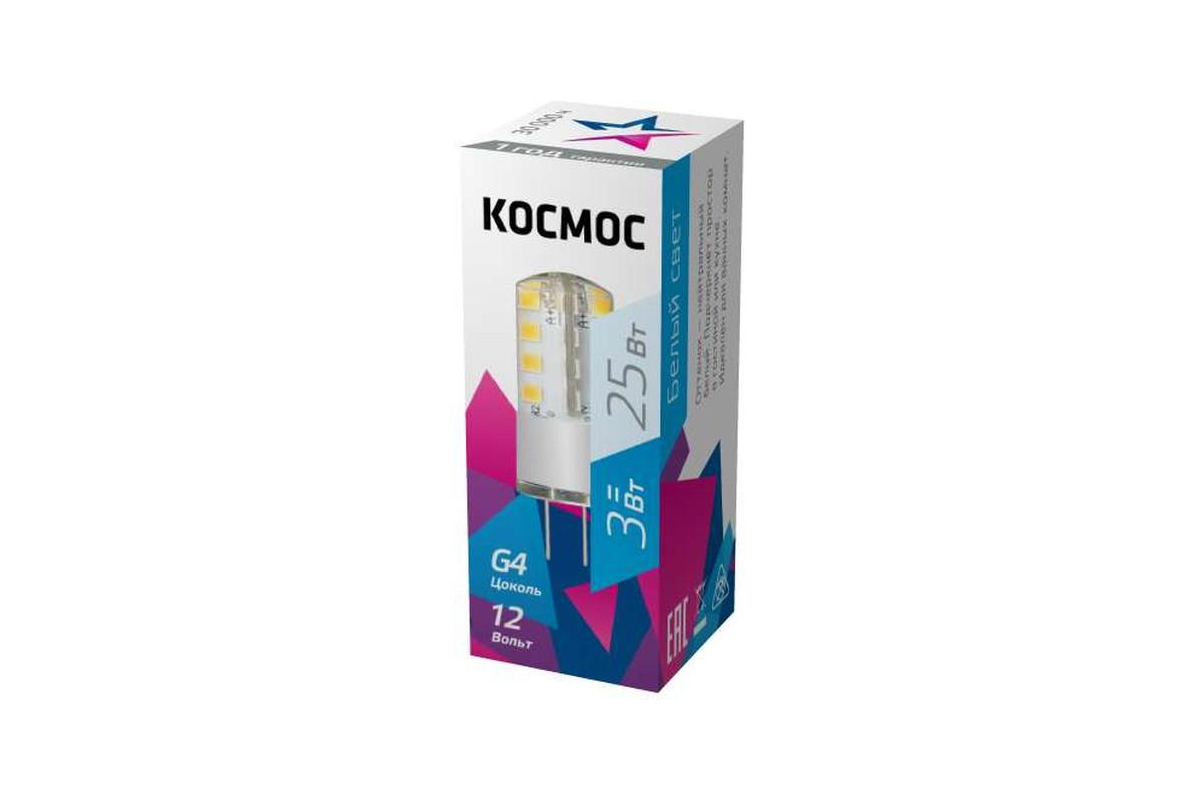 картинка Лампа светодиод. Космос JCR G4 12V 3Вт 3000К, 170Lm, 43х15мм