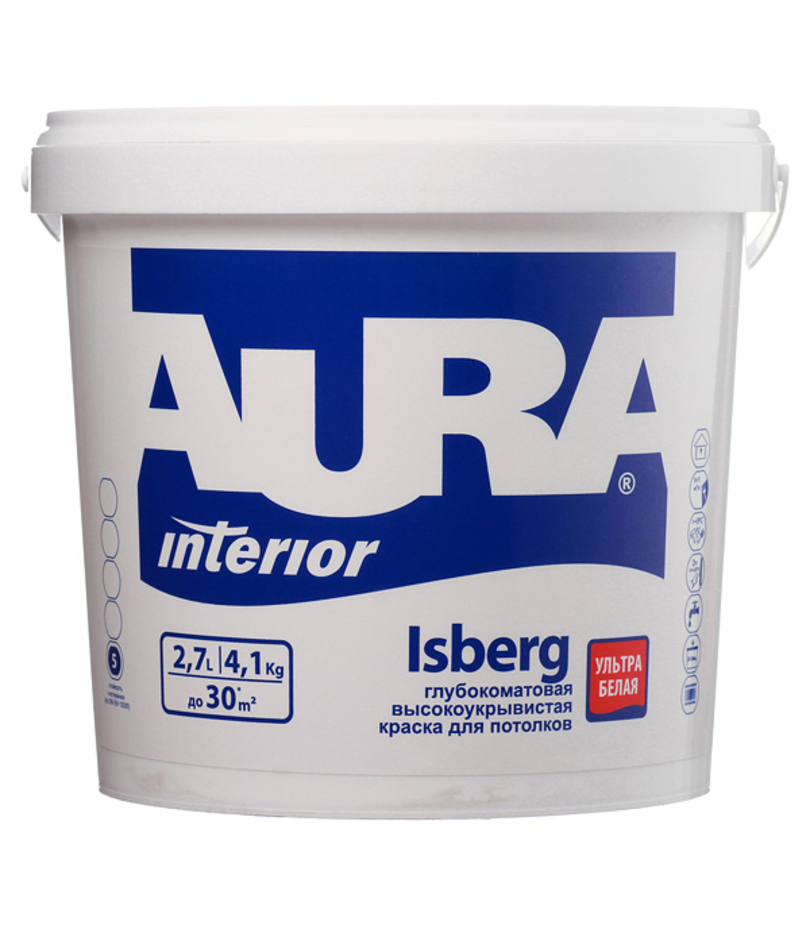 картинка АURA ISBERG краска д/потолка ультрабелая 2,7л ESKARO