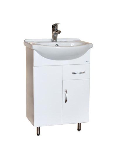 картинка СИТИ-55 тумба белая 1ящик 2 двери с умыв."Эрика-55" 487х800х