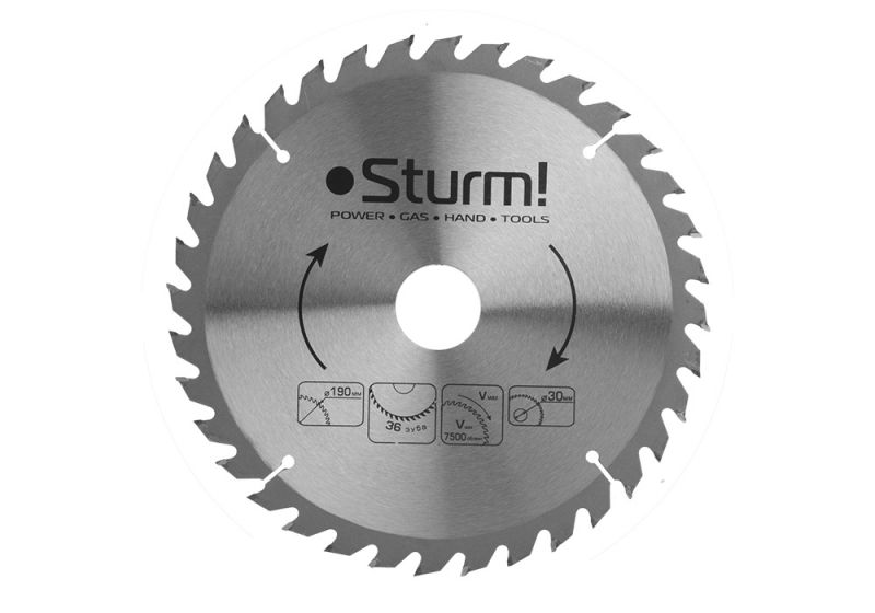 картинка Диск пильный 190х30х36 Sturm, c кольцом  16мм