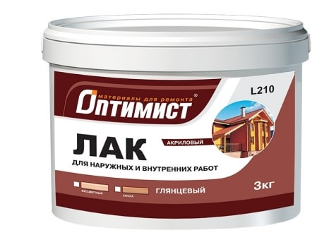 картинка Лак акриловый глянц. бесцв. 3кг L210 Оптимист