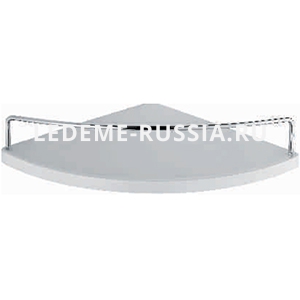 картинка Полка для ванной угловая L364W белая 25х25см Ledeme