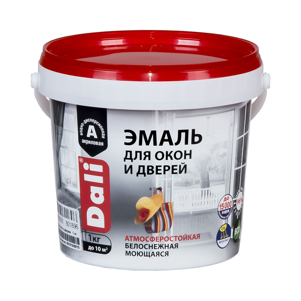 картинка Эмаль акриловая ДЛЯ ОКОН И ДВЕРЕЙ "DALI" 1кг Рогнеда