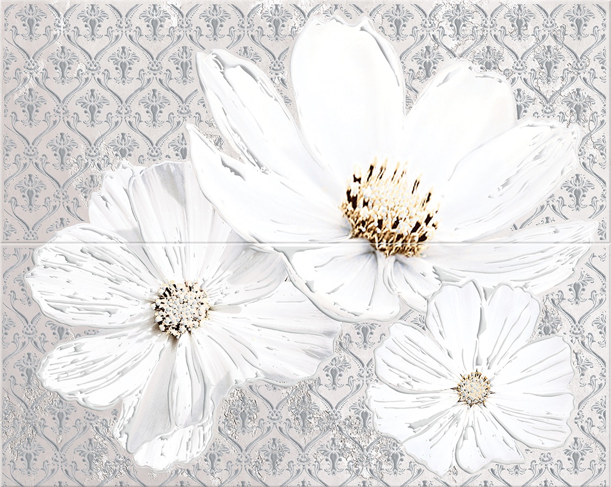 картинка SFUMATO GREY FLORET Панно из 2 частей 40,2х50,5см