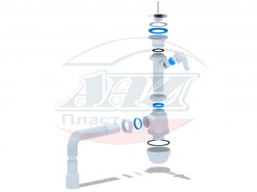 картинка Сифон АНИ 1 1/2"х40 с отв.д/стир.маш.с г.тр. 40х40/50 А1015