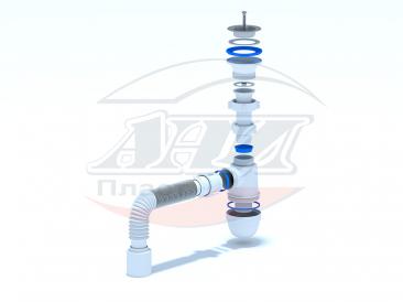 картинка Сифон АНИ  1 1/2" с гофрой 40*50 С0110