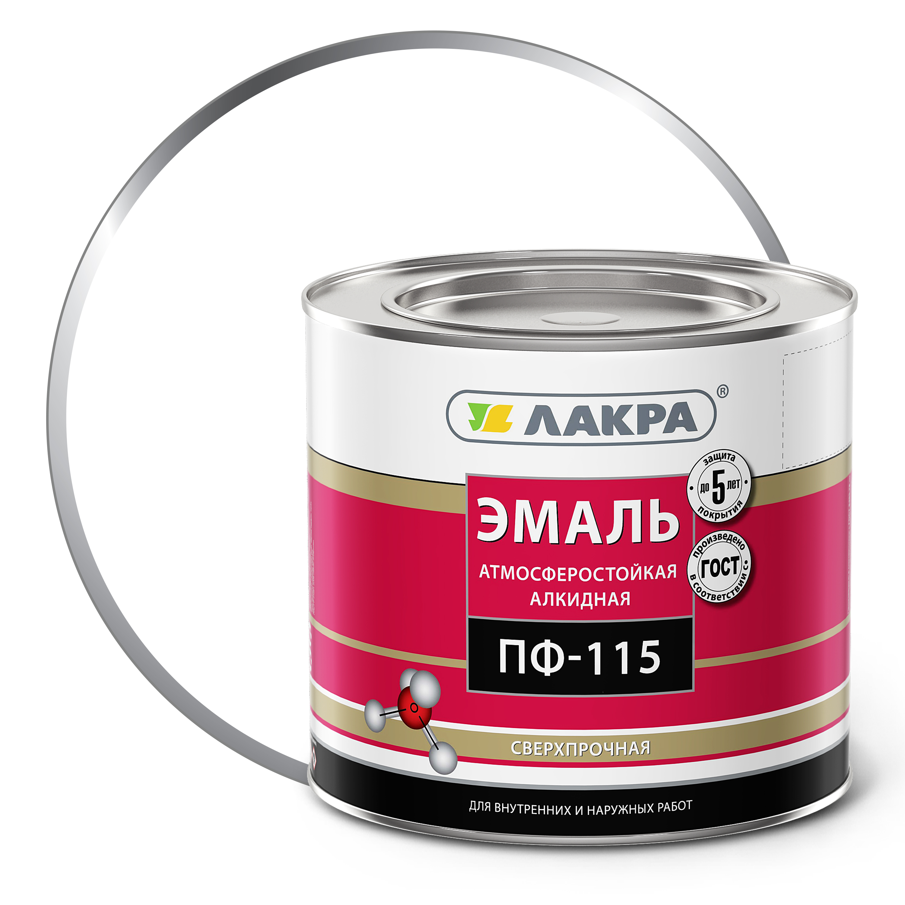 картинка Эмаль универс. ПФ-115 Белая Матовая 2кг ЛАКРА