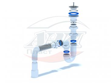 картинка Сифон АНИ Грот 1 1/2"*40 D0115S прямоточн,с г/тр. 40х40/50