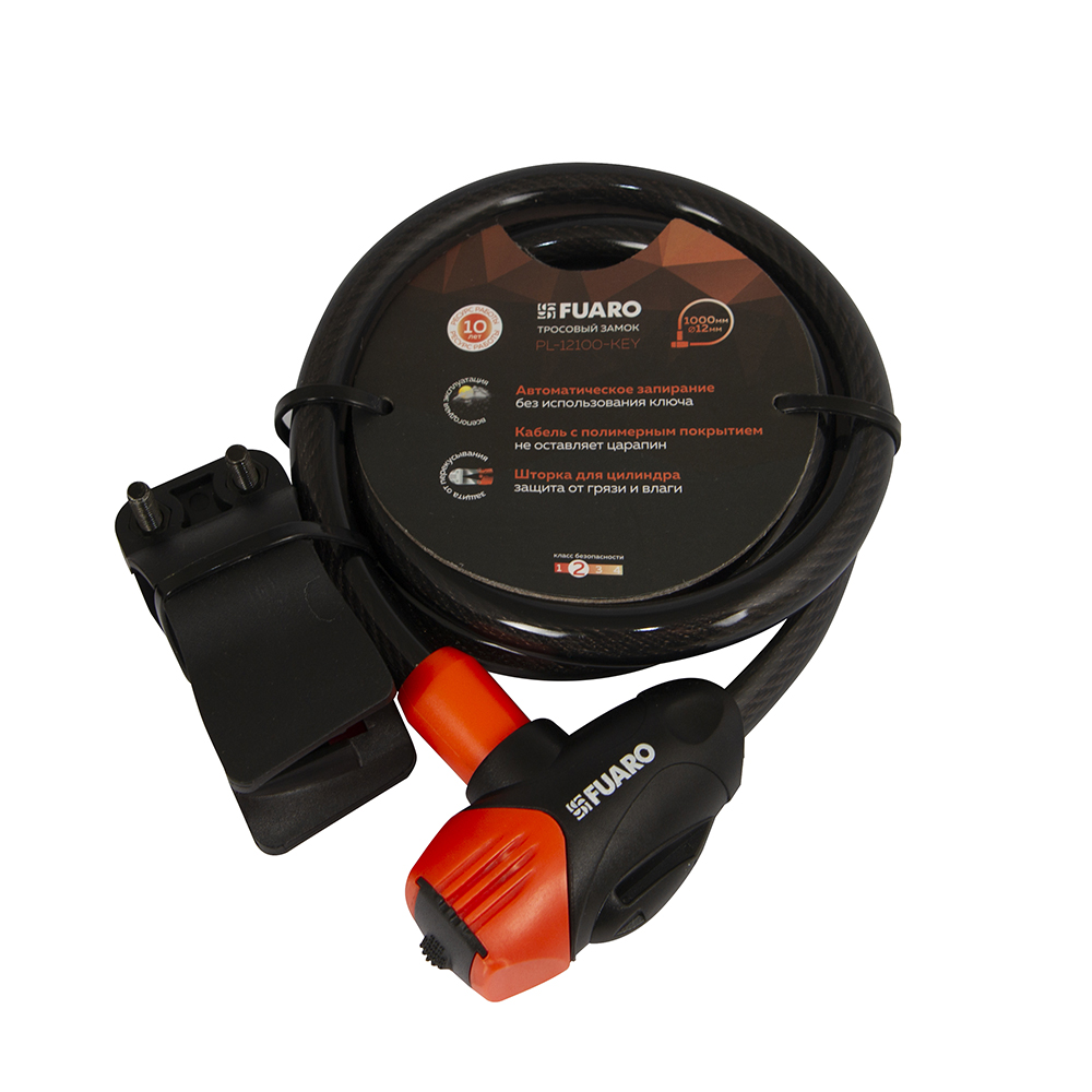 картинка Замок тросовый PL-12100-KEY (12х1000мм) 3"перфо"кл. FUARO