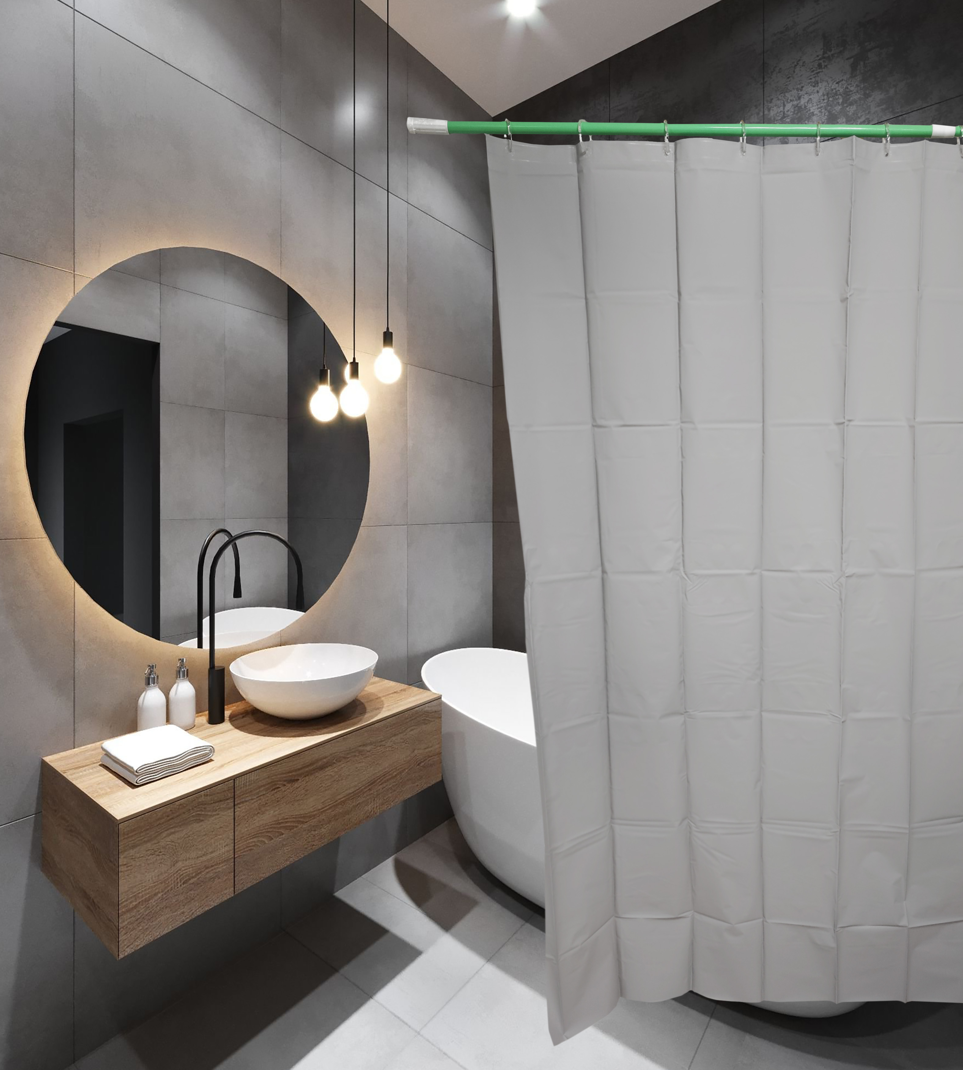 картинка Штора д/ванной с кольцами 180х180см 60047 282940
