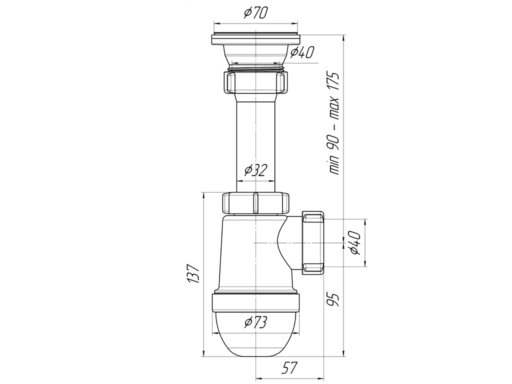 картинка Сифон АНИ Грот 1 1/2"*40 А0100 / С0100