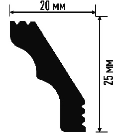 картинка В 20/25 плинтус потолочный 2 м