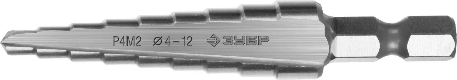картинка Сверло ступ. 4-12мм, 9ступ. L-75мм, трехгран. хвост. 8мм 296