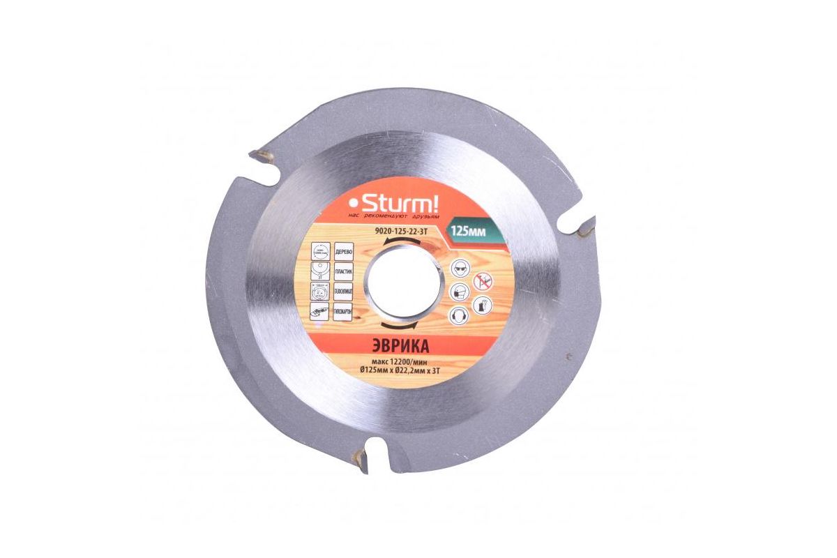 картинка Диск пильный для УШМ 125х22х3 Sturm, Эврика 9020-125-22