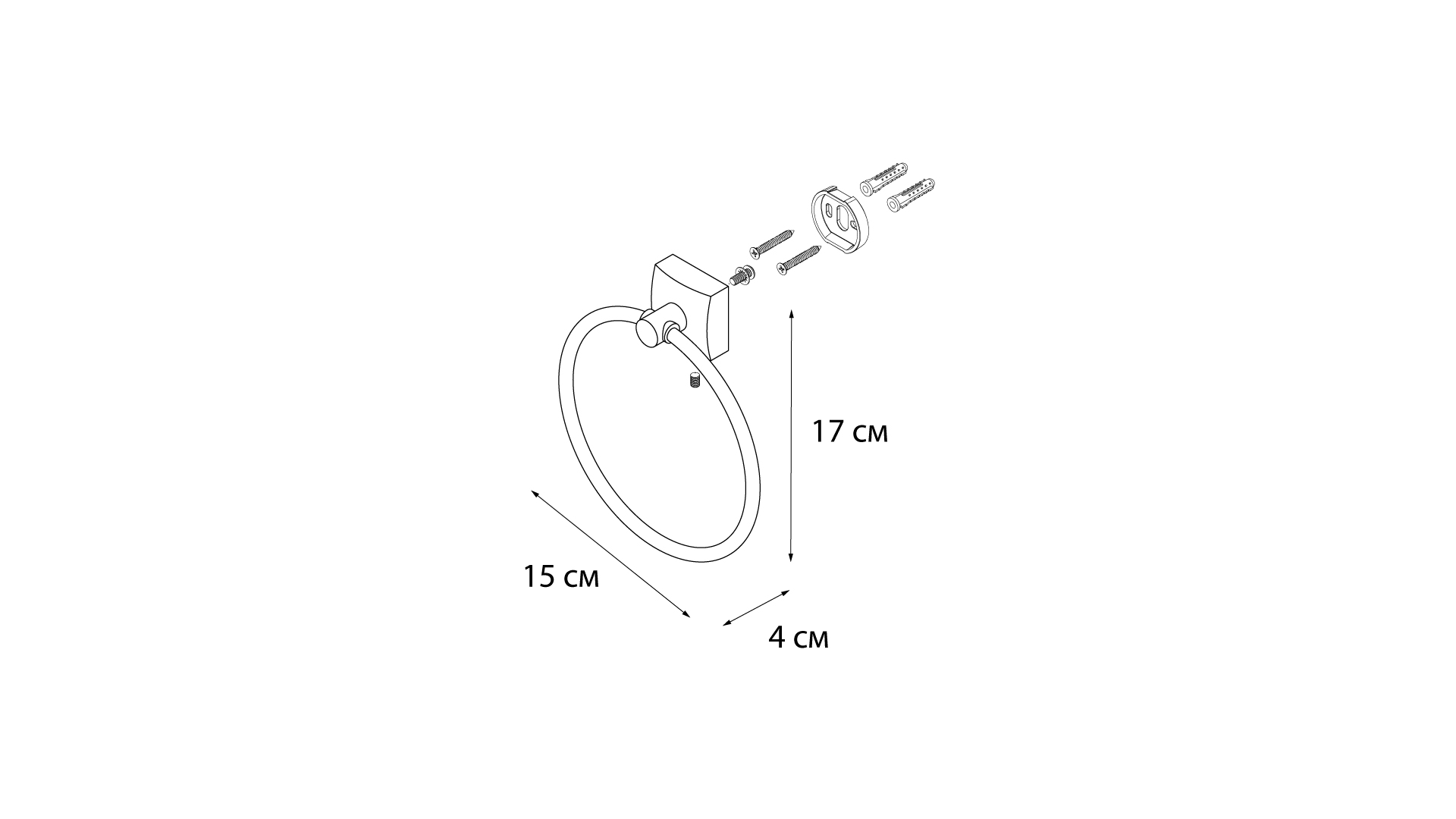 картинка KVADRO Полотенцедержатель кольцо FX-61311 FIXSEN