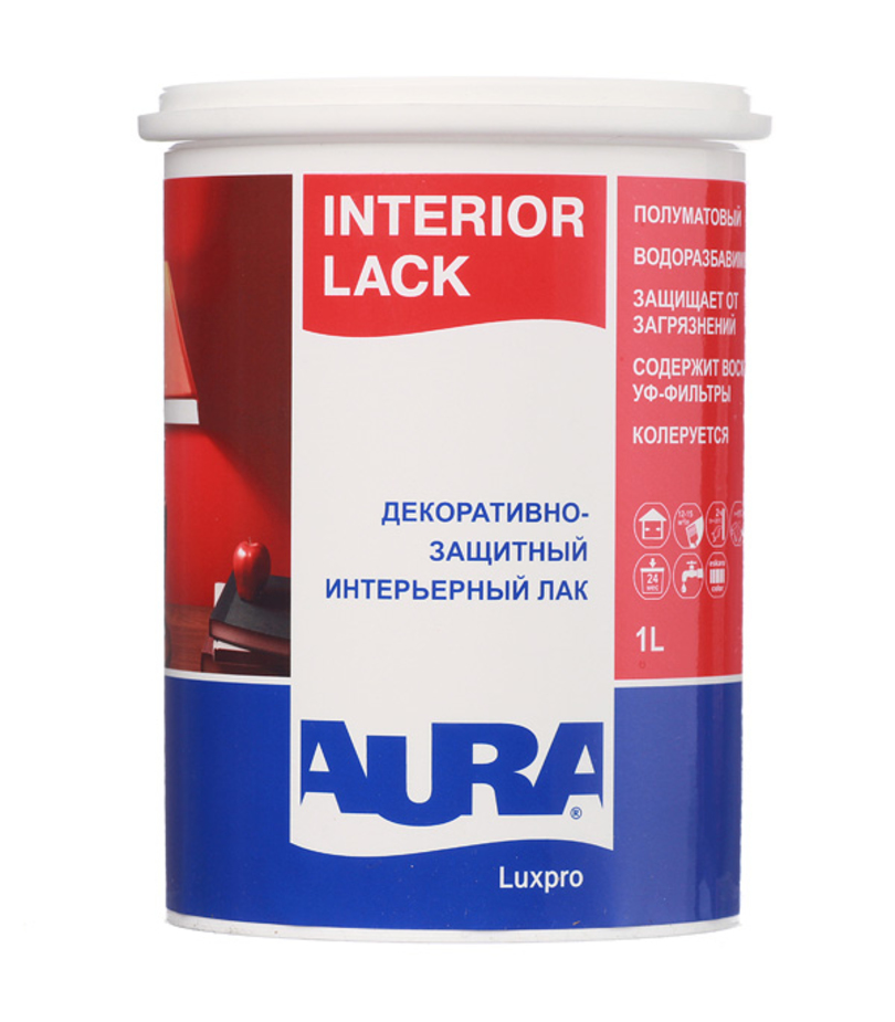 картинка Лак акриловый интерьерный п/мат Aqua Lack-20 0,9л AURA