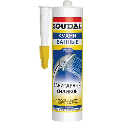 картинка Силикон. герметик SOUDAL санитарный б/ц 280мл.