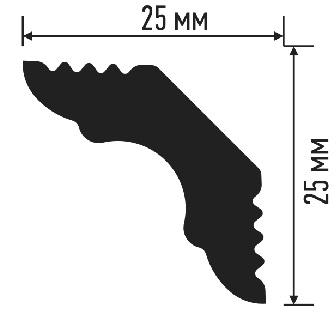 картинка Е 25/25 плинтус потолочный 2 м