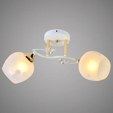 картинка XA1077B/2 WT+FGD белый/золото 2х60W