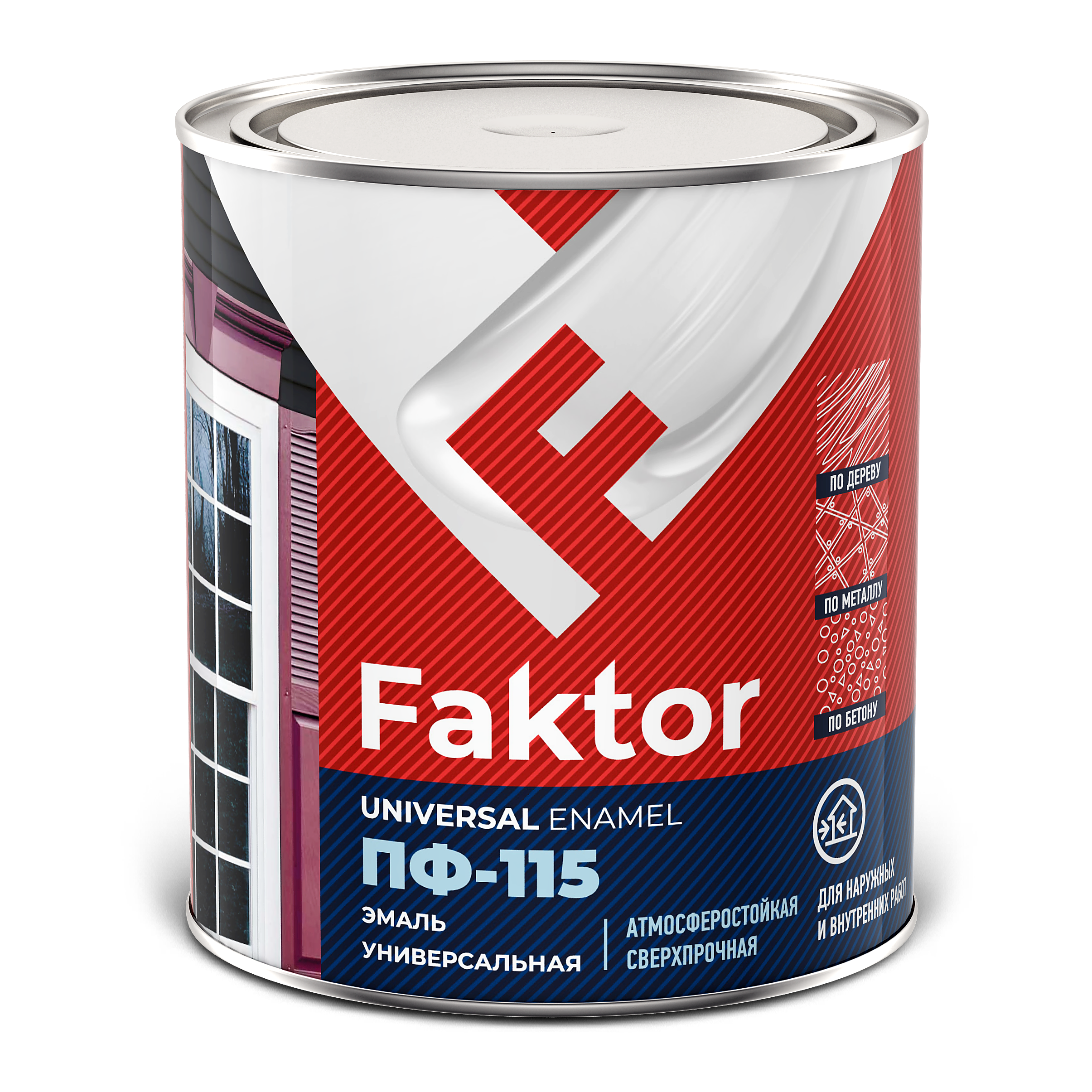 картинка Эмаль ПФ-115 Белая FAKTOR 0,8кг