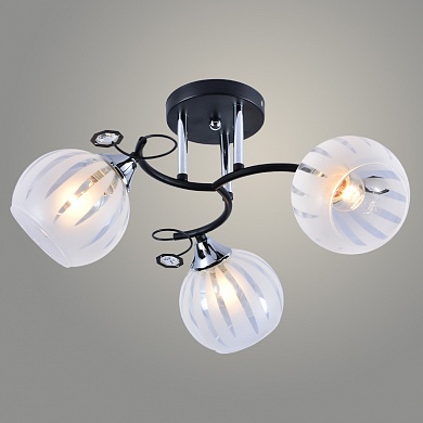 картинка XA1259B/3 BK+CR черный/хром 3х60W E27 d460 h240, HN21 Люстра