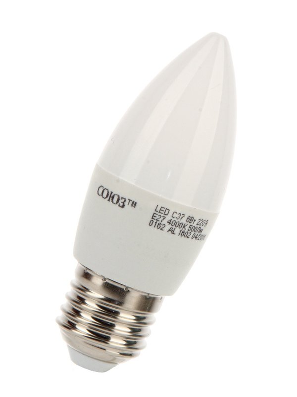картинка Лампа СОЮЗ свеча SLED-SMD2835-C37-6Вт-500Лм-220В-4000К-E27 7