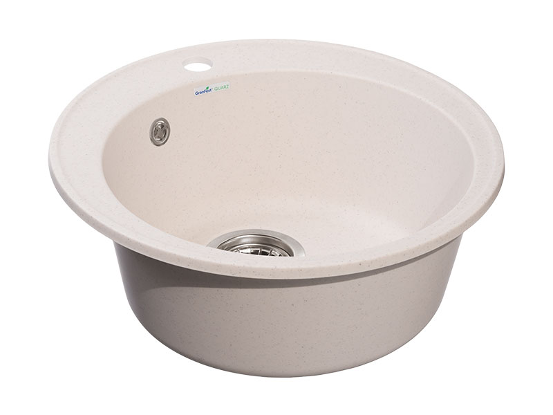 картинка Мойка GRANFEST-QUARZ (ECO) 08 Рондо Белый (без сиф) D=480мм