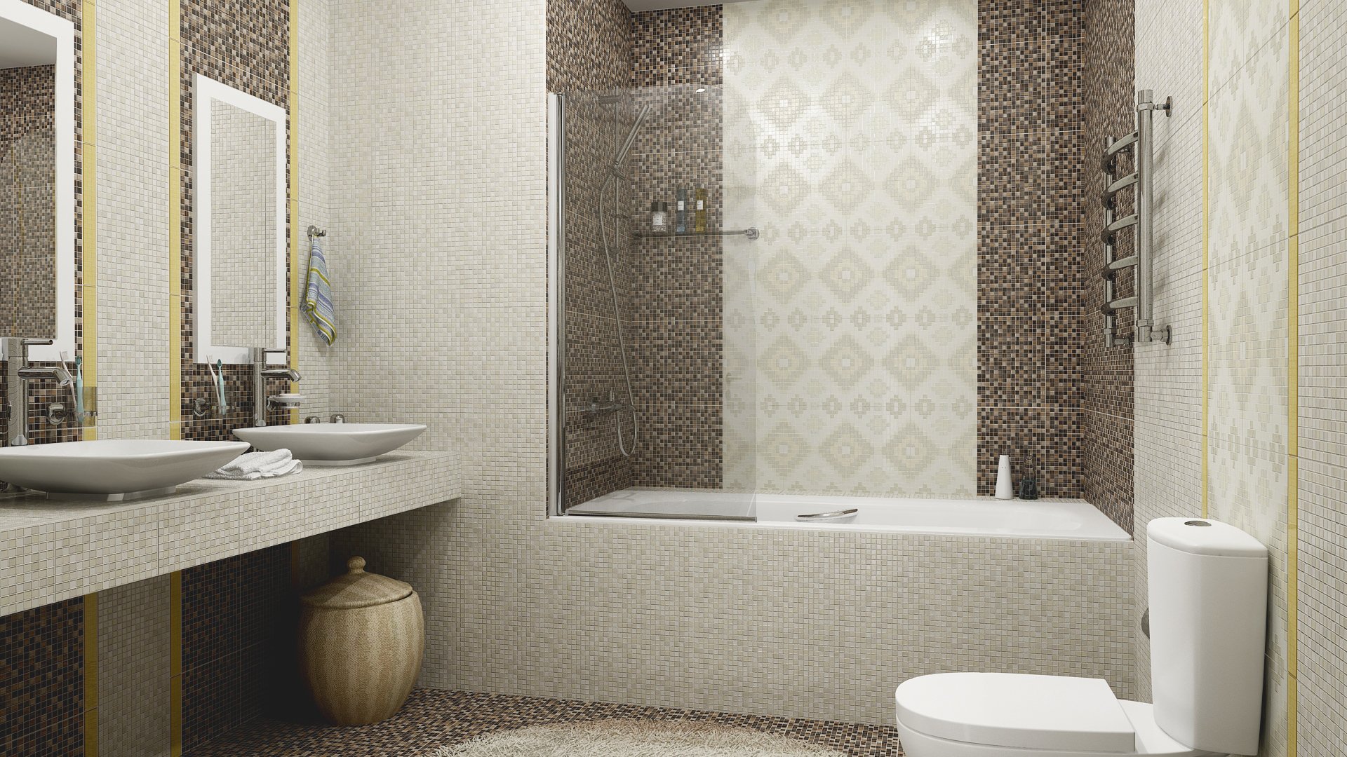 картинка МОТИВ Коричн. плитка облиц. 35*25см MFM111D Церсанит